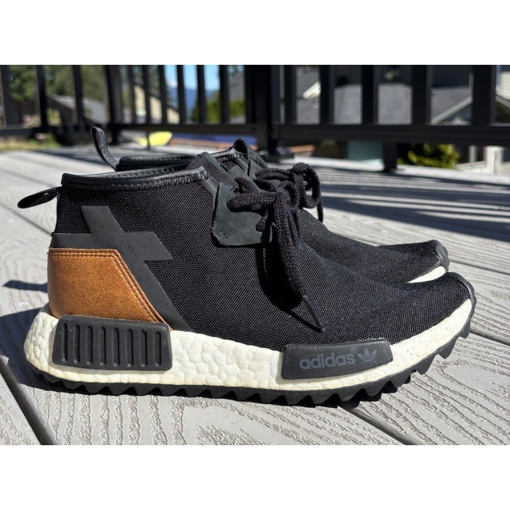 Adidas Boost NMD C1 Trail Shoes Women's Size 7 Nomad Black Mid Top Sneakers